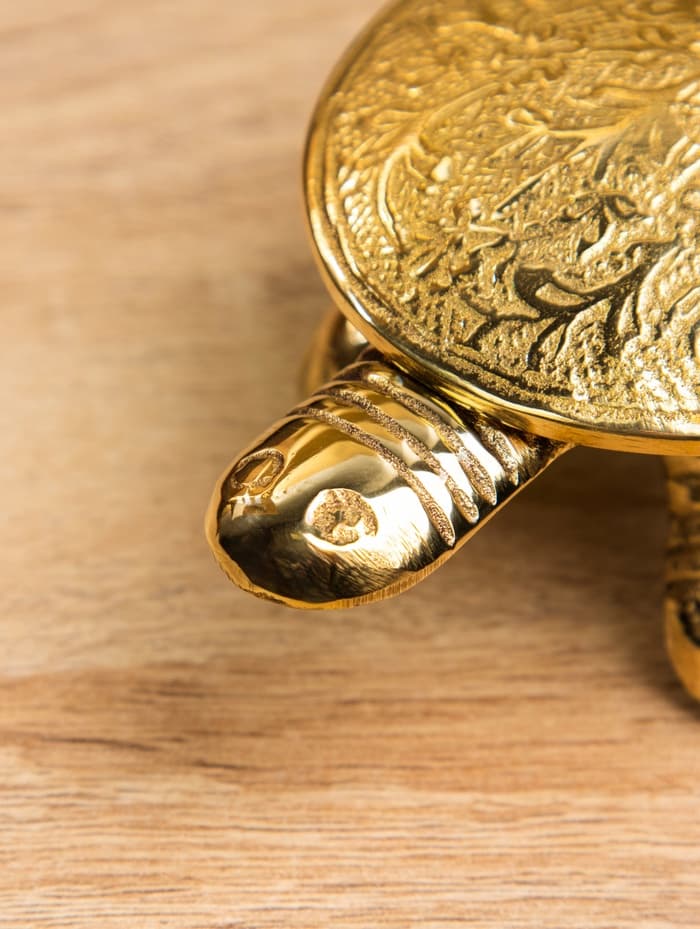 Сувенир шкатулка «Черепаха с цветочным узором», латунь, 12×7×4.5 см