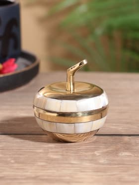 Шкатулка «Яблоко золотое», 6×6×6.5 см, латунь с перламутром