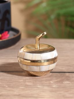 Шкатулка «Яблоко золотое», 6×6×6.5 см, латунь с перламутром