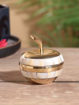 Шкатулка «Яблоко золотое», 6×6×6.5 см, латунь с перламутром