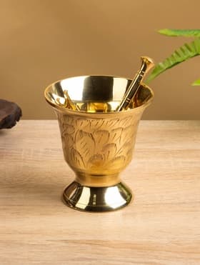 Ступка с пестиком, 9×9×9.5 см, латунь