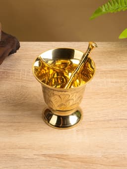 Ступка с пестиком, 9×9×9.5 см, латунь