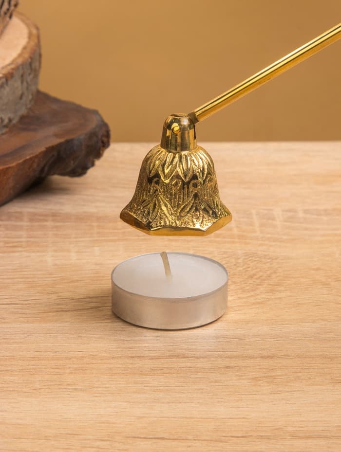 Гаситель для свечей «Колокольчик», 25 см, латунь
