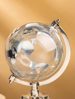 Глобус сувенирный «Силвер», 19.5×21×34 см, стекло, сталь