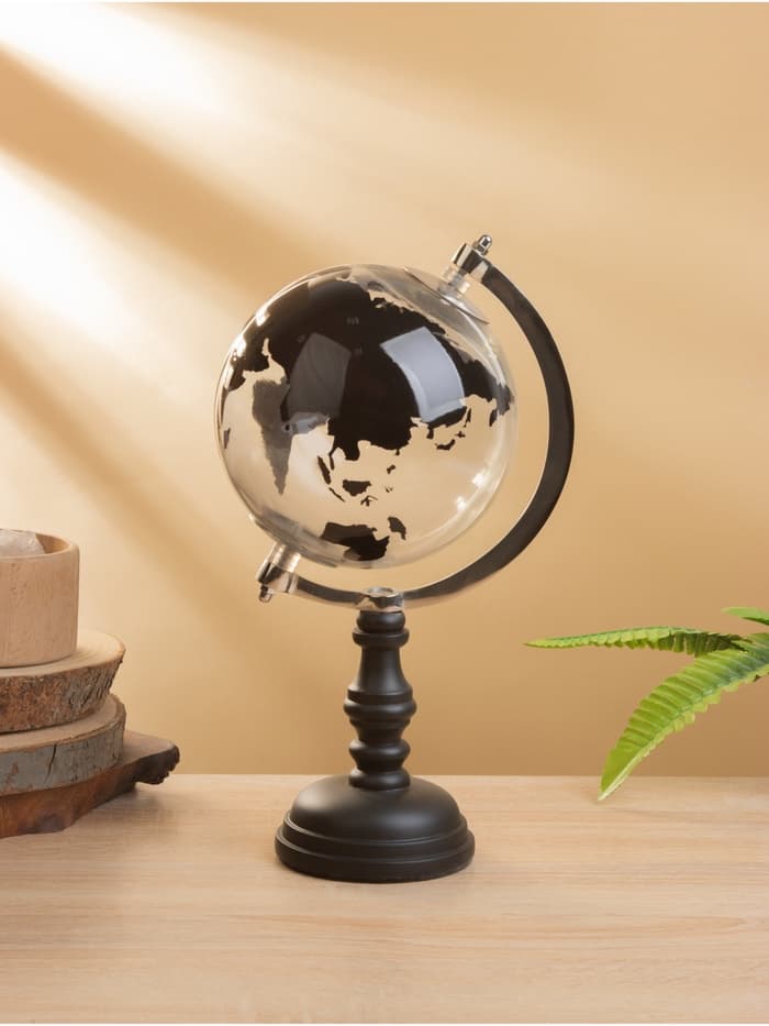 Глобус сувенирный «Темная ночь», 15×17.5×31 см, стекло, дерево