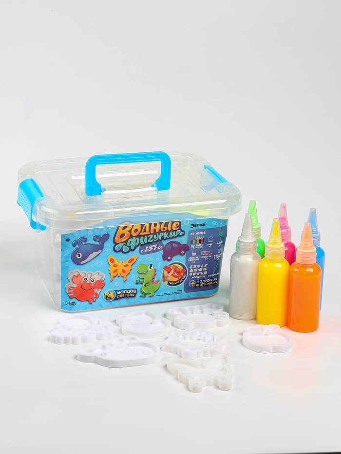 Набор для опытов «Водные фигурки», 14 молдов, 12 цветов, в контейнере