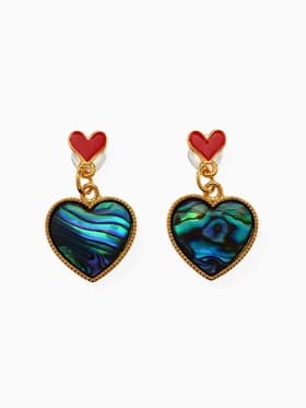 Серьги «Галиотис», сердце, зелёные в золоте