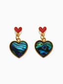 Серьги «Галиотис», сердце, зелёные в золоте