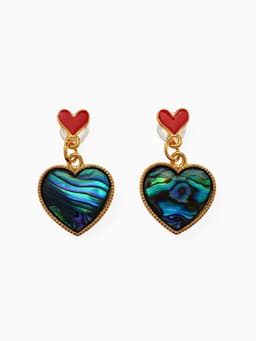 Серьги «Галиотис», сердце, зелёные в золоте