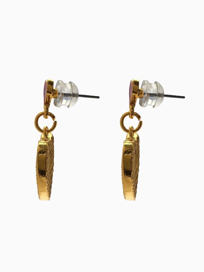 Серьги «Галиотис», сердце, зелёные в золоте