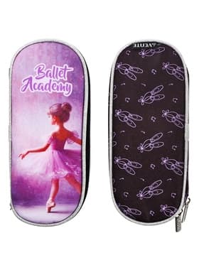 Пенал - футляр deVENTE Ballet Academy, 80×210×50 мм, мягкий, на молнии, 1 отделение, текстиль, чёрно-розовый