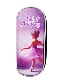 Пенал - футляр deVENTE Ballet Academy, 80×210×50 мм, мягкий, на молнии, 1 отделение, текстиль, чёрно-розовый