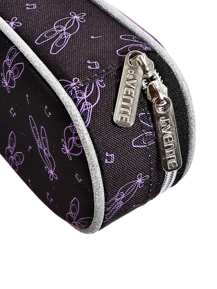 Пенал - футляр deVENTE Ballet Academy, 80×210×50 мм, мягкий, на молнии, 1 отделение, текстиль, чёрно-розовый