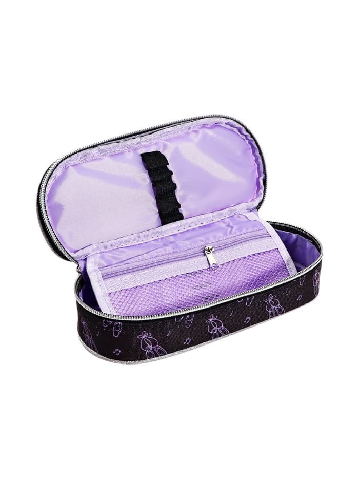 Пенал - футляр deVENTE Ballet Academy, 80×210×50 мм, мягкий, на молнии, 1 отделение, текстиль, чёрно-розовый