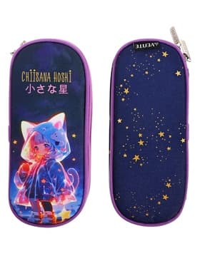 Пенал - футляр deVENTE Chiisana Hoshi, 80×210×50 мм, мягкий, на молнии, 1 отделение, текстиль, тёмно-синий