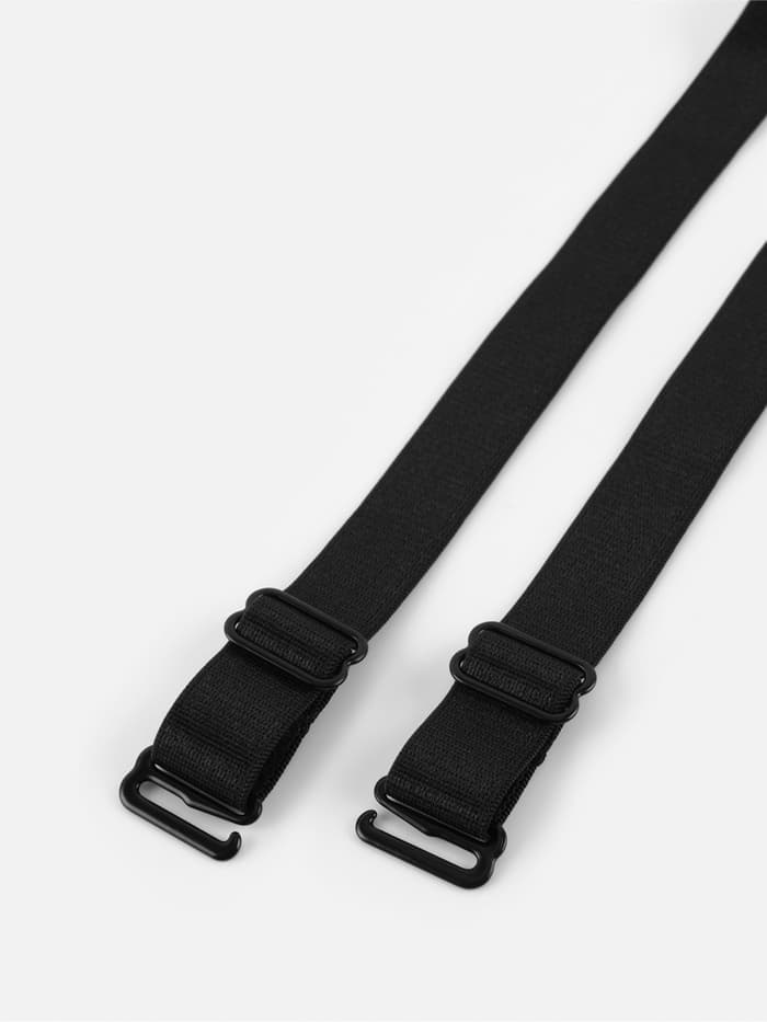 Лямки для бюстгальтера, текстильные, 1.5 см, 36±2 см, пара, чёрные