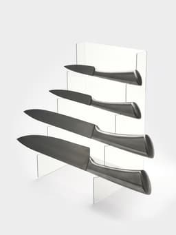 Подставка под ножи 15×15×25 см, 4 места, оргстекло 2 мм, прозрачный