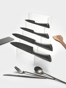Подставка под ножи 15×15×25 см, 4 места, оргстекло 2 мм, прозрачный