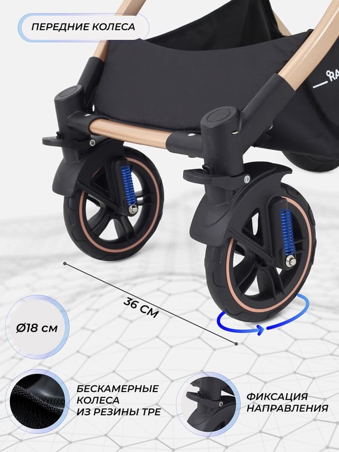 Коляска - трансформер детская RANT basic PULSAR GOLD (2в1) RA160, бежевый