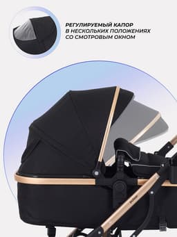 Коляска - трансформер детская RANT basic PULSAR GOLD (2в1) RA160, черный