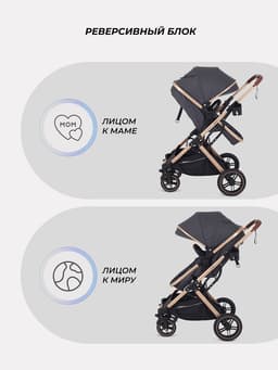 Коляска - трансформер детская RANT basic PULSAR GOLD (2в1) RA160, серый