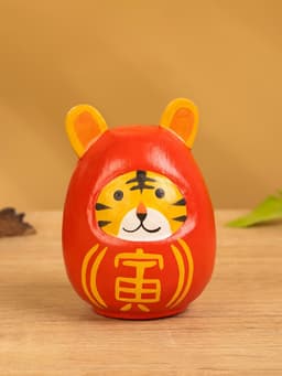 Японская кукла кокеши «Тигренок», 6×6×9 см, красная