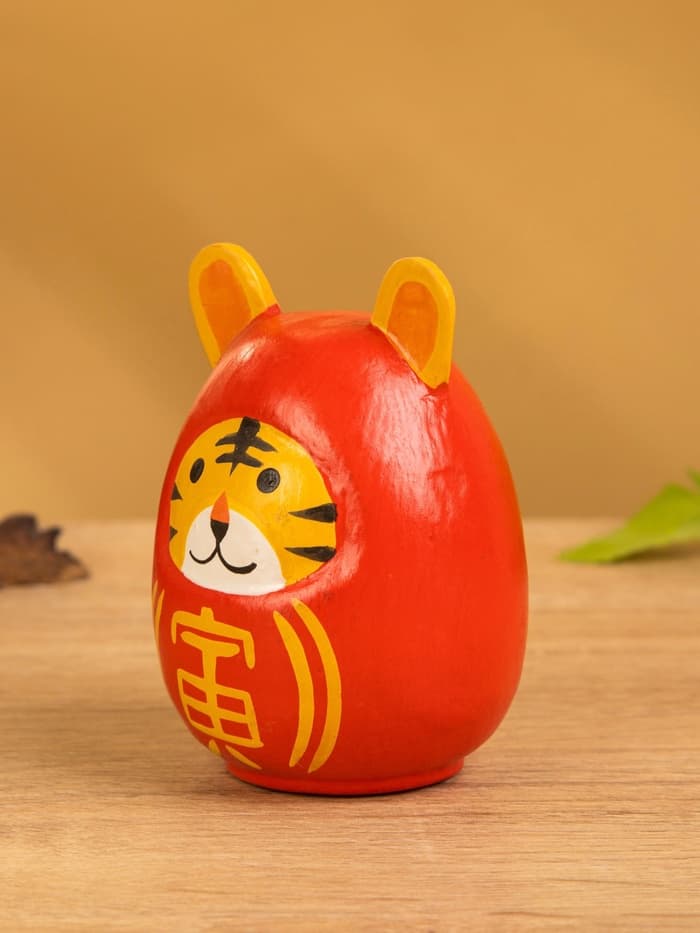 Японская кукла кокеши «Тигренок», 6×6×9 см, красная