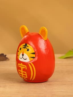 Японская кукла кокеши «Тигренок», 6×6×9 см, красная