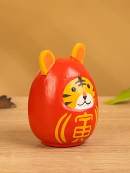 Японская кукла кокеши «Тигренок», 6×6×9 см, красная