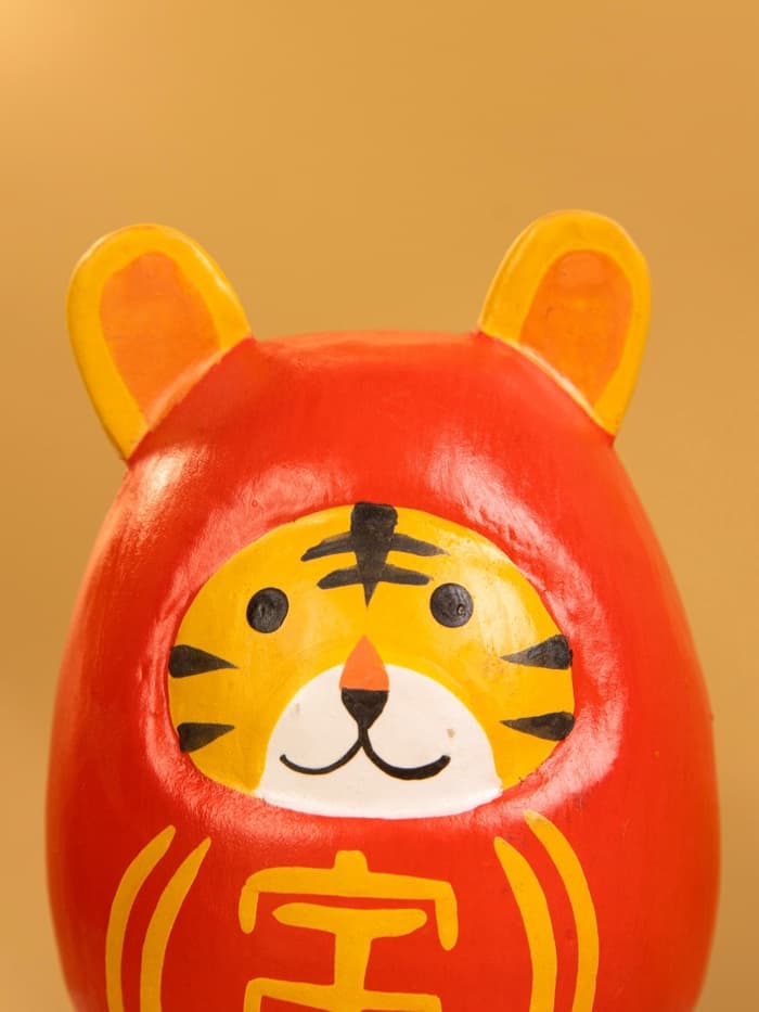 Японская кукла кокеши «Тигренок», 6×6×9 см, красная