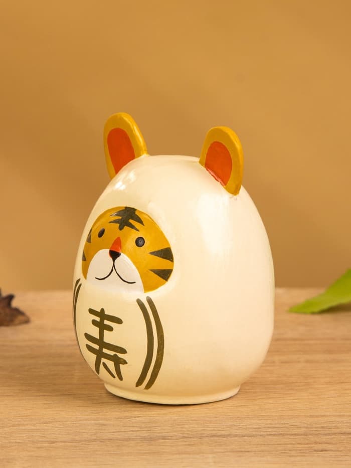 Японская кукла кокеши «Тигренок», 6×6×9 см, белая