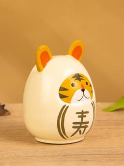 Японская кукла кокеши «Тигренок», 6×6×9 см, белая