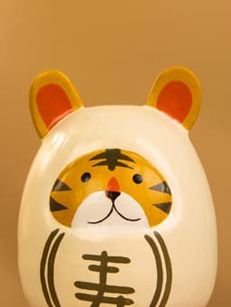 Японская кукла кокеши «Тигренок», 6×6×9 см, белая