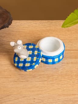 Сувенирная шкатулка «Мышка», 5×5×7 см, дерево, синяя