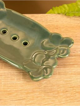 Мыльница «Цветочный мост», 14.5×7.5×2 см, керамика, зелёная