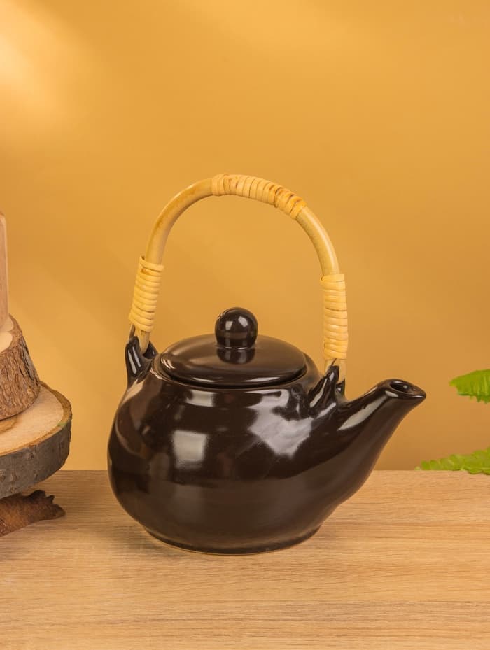 Набор чайный «Камень», чайник, 2 кружки, 27×23×16 см, керамика, чёрный