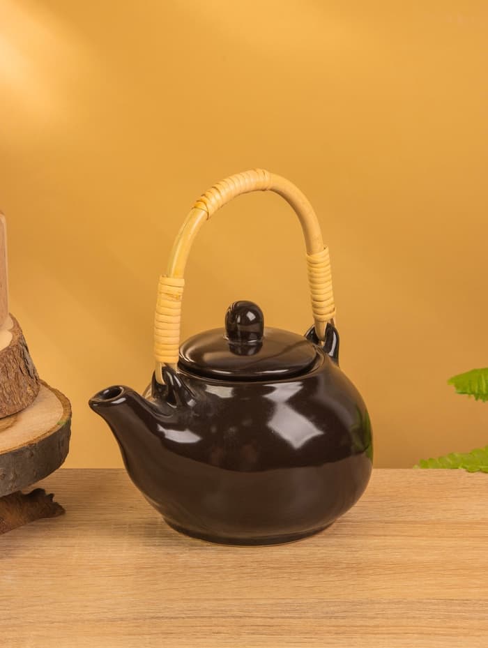 Набор чайный «Камень», чайник, 2 кружки, 27×23×16 см, керамика, чёрный