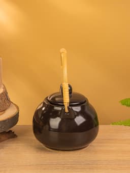 Набор чайный «Камень», чайник, 2 кружки, 27×23×16 см, керамика, чёрный