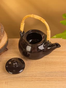 Набор чайный «Камень», чайник, 2 кружки, 27×23×16 см, керамика, чёрный