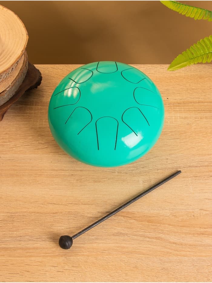 Глюкофон - музыкальный инструмент, 16×16×8 см, нержавеющая сталь, зелёный