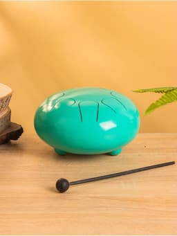 Глюкофон - музыкальный инструмент, 16×16×8 см, нержавеющая сталь, зелёный