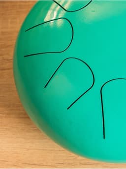 Глюкофон - музыкальный инструмент, 16×16×8 см, нержавеющая сталь, зелёный