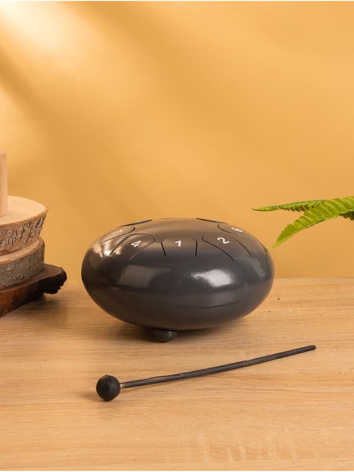 Глюкофон - музыкальный инструмент, 16×16×8 см, нержавеющая сталь, тёмно-серый