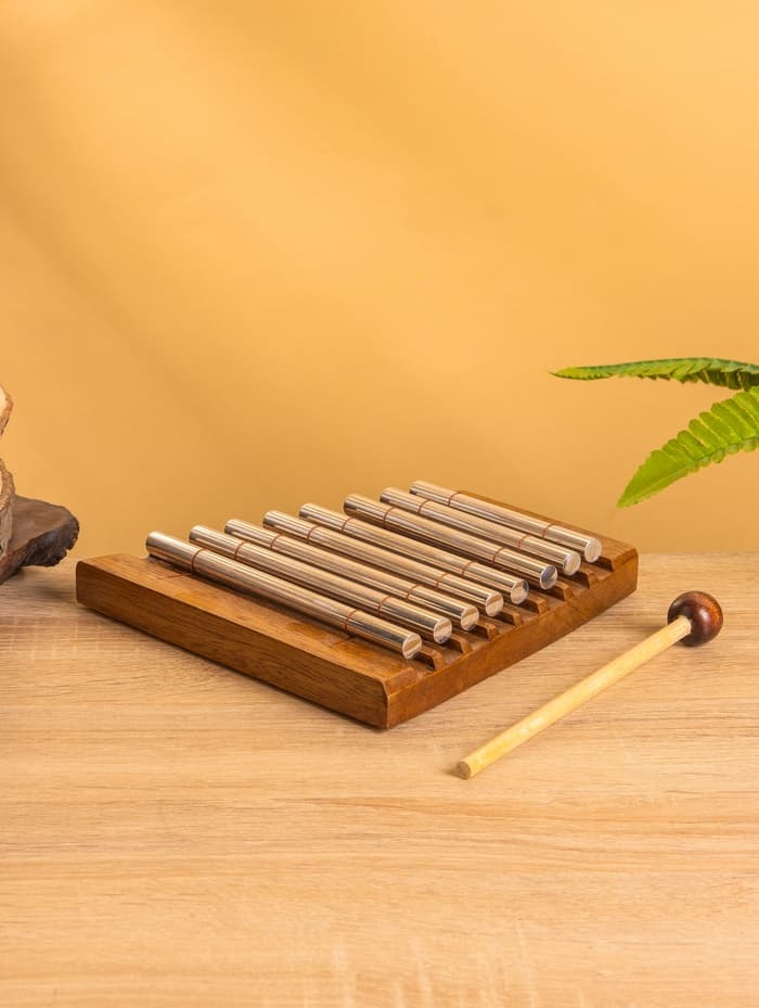 Сувенирный музыкальный инструмент «Ксилофон», 18×18×3 см, махагон, алюминий