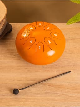 Глюкофон - музыкальный инструмент, 16×16×8 см, нержавеющая сталь, оранжевый