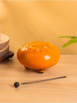 Глюкофон - музыкальный инструмент, 16×16×8 см, нержавеющая сталь, оранжевый