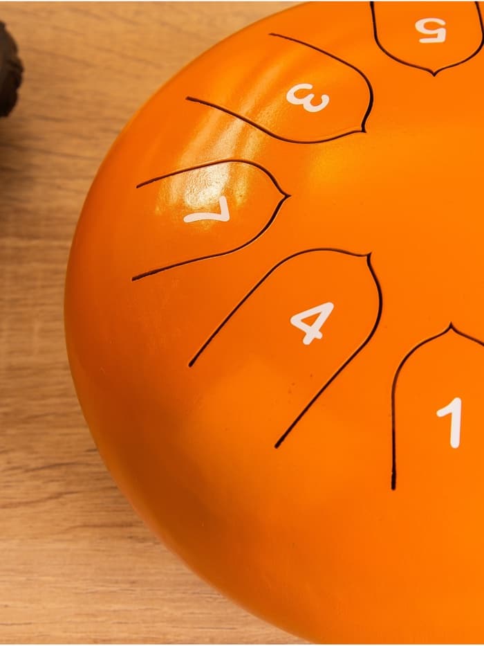 Глюкофон - музыкальный инструмент, 16×16×8 см, нержавеющая сталь, оранжевый