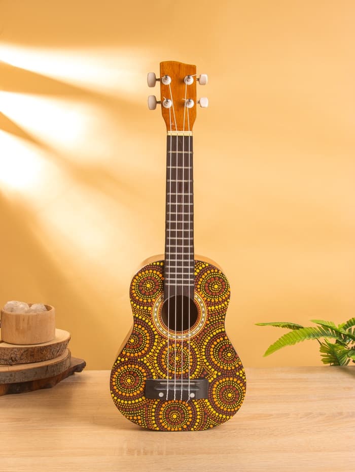Сувенирный музыкальный инструмент Укулеле «Туземец», 55 см, махагон, дерево