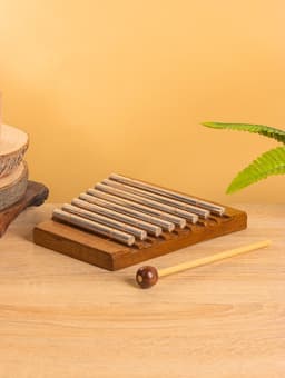 Сувенирный музыкальный инструмент «Ксилофон», 18×18×3 см, дерево суар, алюминий