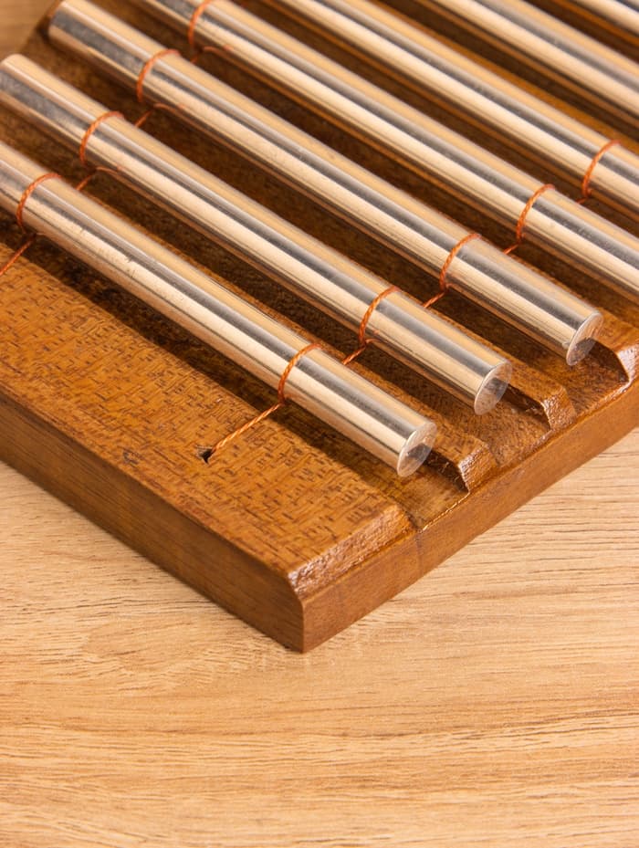 Сувенирный музыкальный инструмент «Ксилофон», 18×18×3 см, дерево суар, алюминий